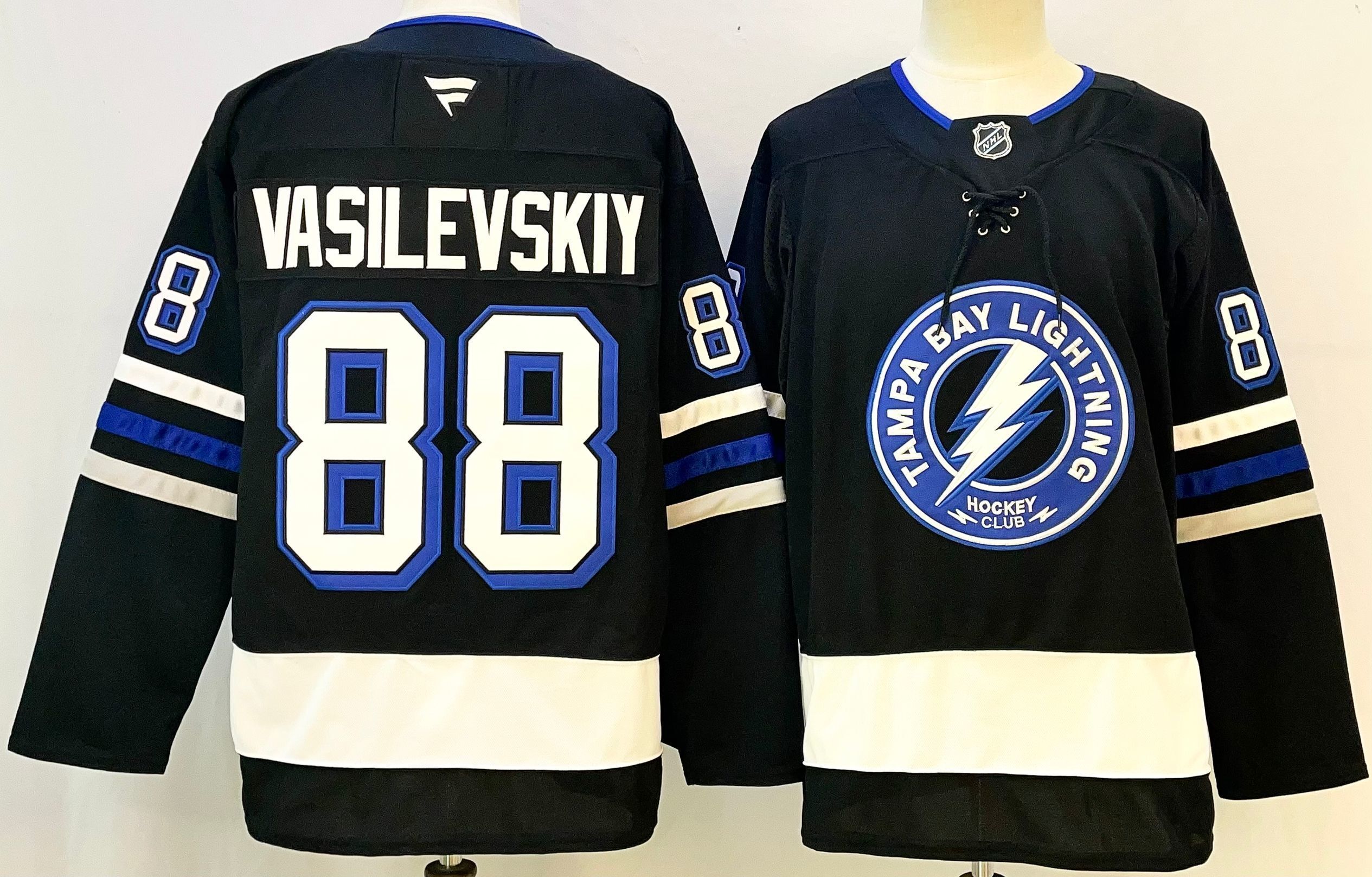 Men Tampa Bay Lightning #88 Vasilevskiy Black 2026 Adidias NHL Jersey style 003